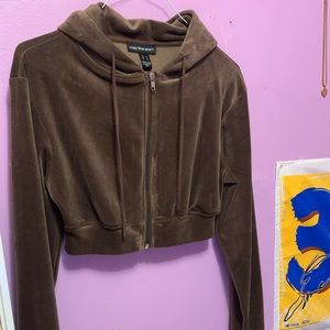 Brown cropped zip up sweater bought from H&M